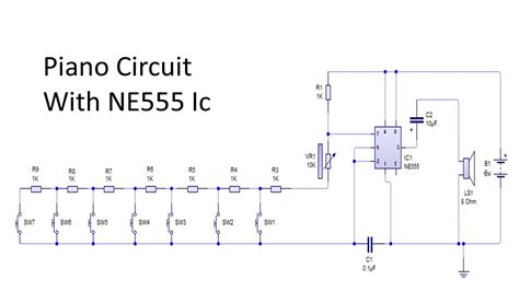 electronic piano circuit|Piano Keyboard with NE555 .